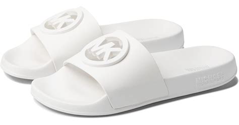 michael kors gilmore slides white|Amazon.com .